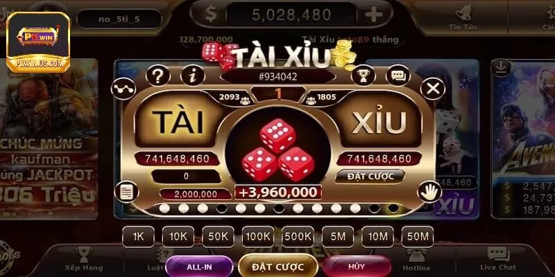 Tài xỉu PKWIN sân chơi cá cược hấp dẫn vạn người mê